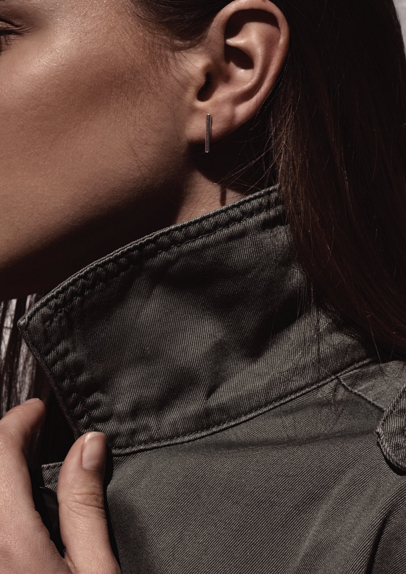 NO MORE accessories Short Pipe Earrings in sterling silver