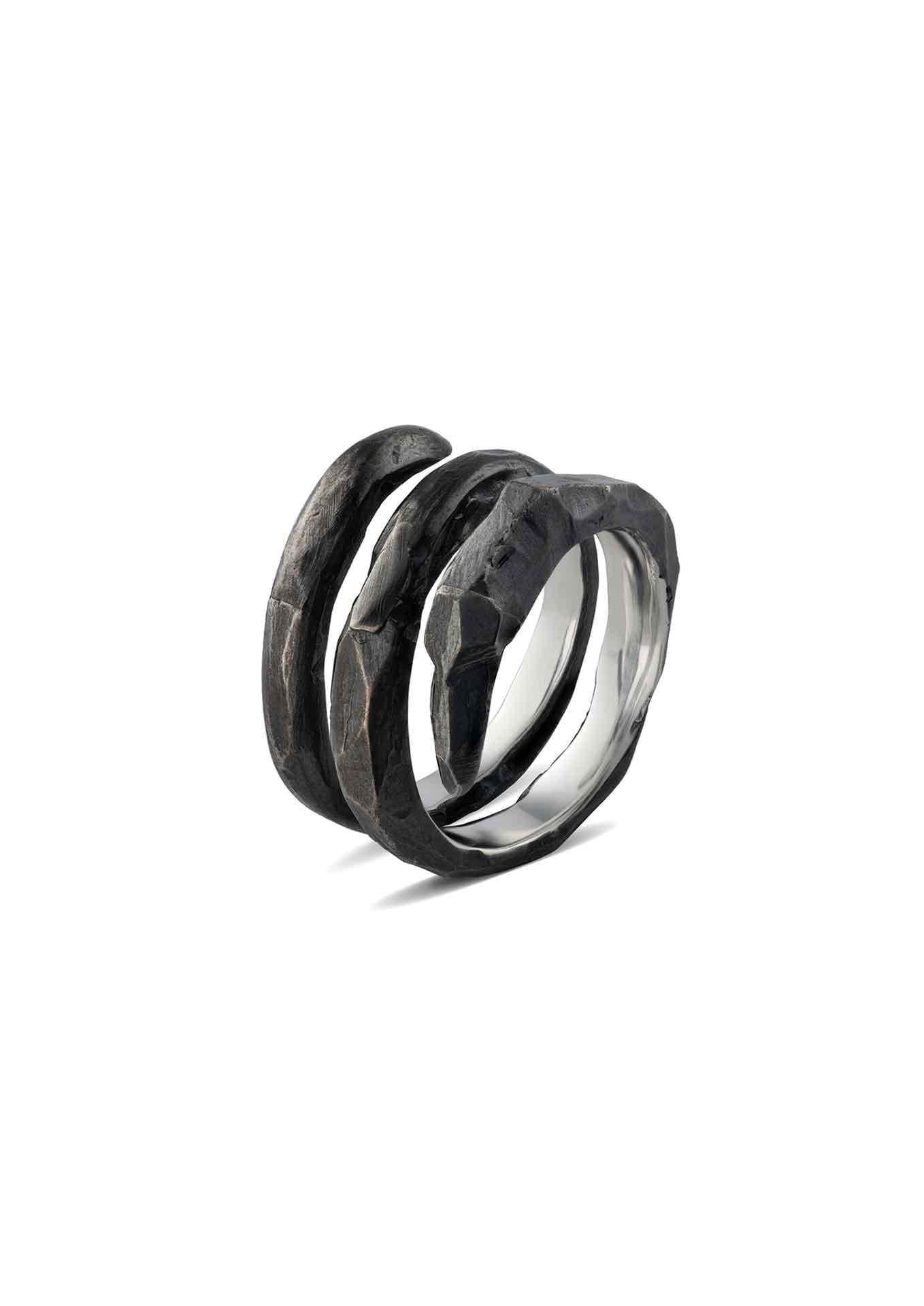 NO MORE accessories Spiral Claw Ring in oxidized sterling silver Edit alt text