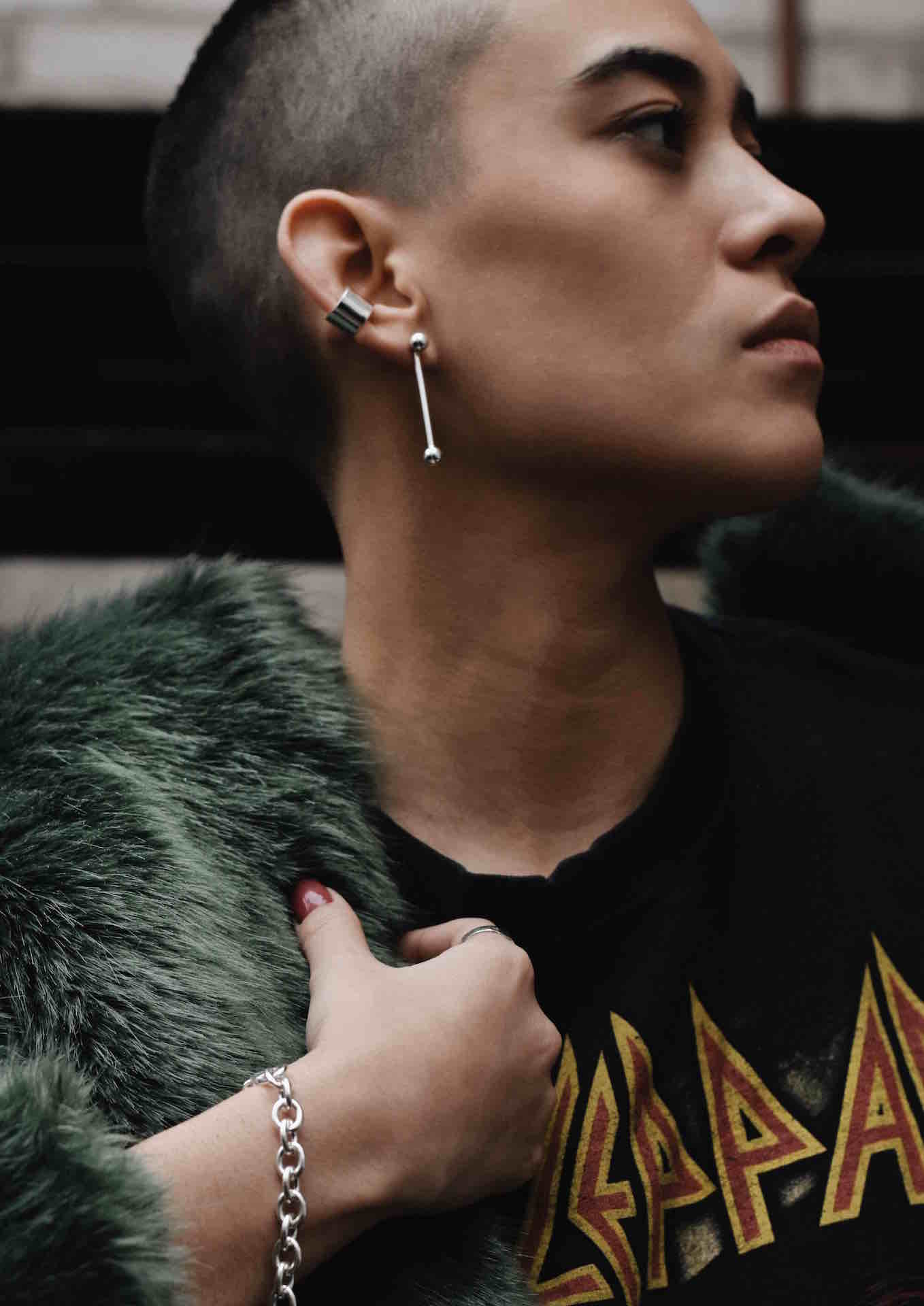 NO MORE accessories Bold Flat Ear Cuff in sterling silver