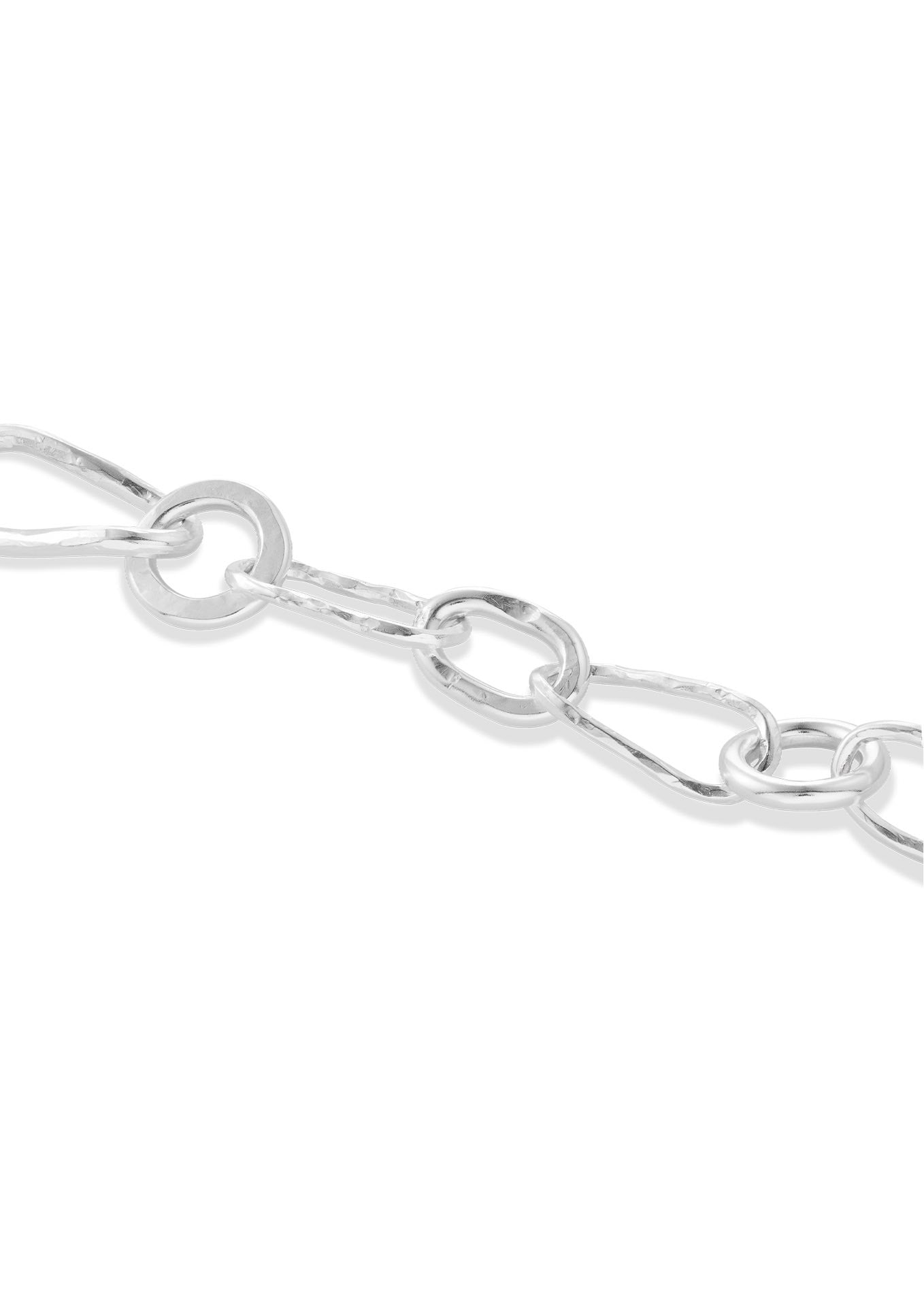 Bold Hammered Chain Bracelet Silver - NO MORE ACCESSORIES