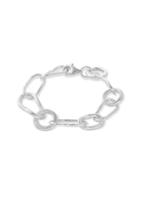 Bold Hammered Chain Bracelet Silver - NO MORE ACCESSORIES
