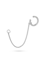 Chained Line Ear Cuff Silver - NO MORE ACCESSORIES