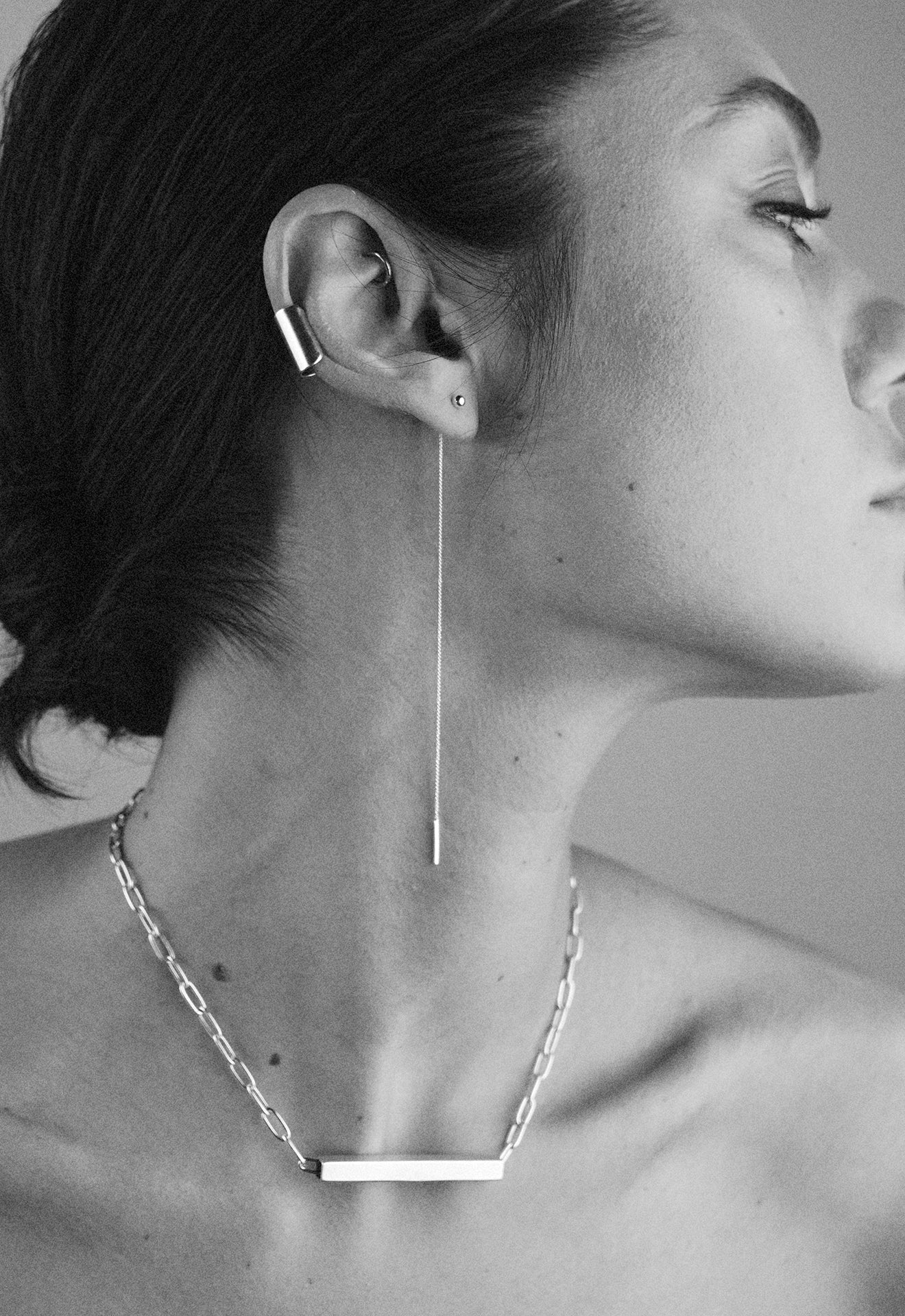 Pin Up Threader Chain Earrings Silver - NO MORE ACCESSORIES