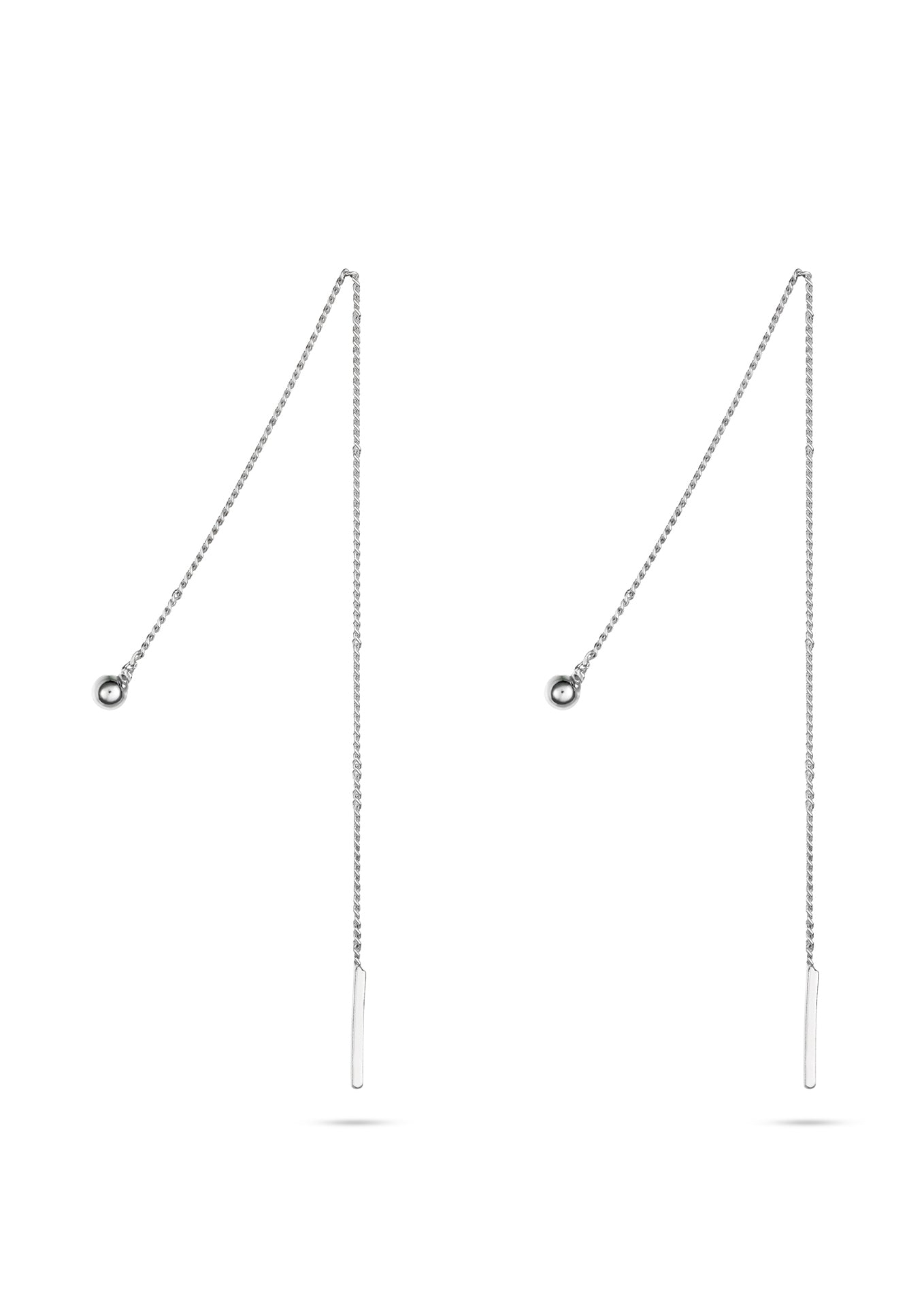 Pin Up Threader Chain Earrings Silver - NO MORE ACCESSORIES
