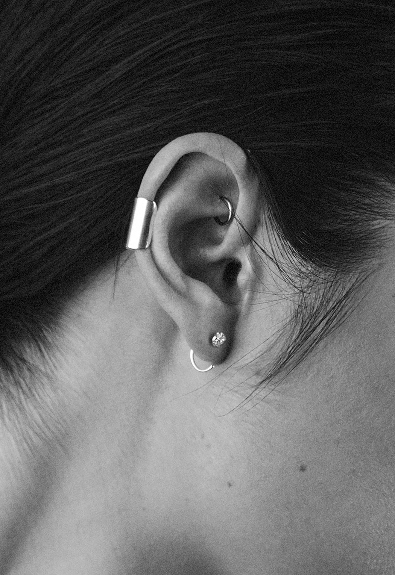 Raw Huggie Earrings Silver - NO MORE ACCESSORIES