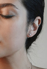 Raw Huggie Earrings Silver - NO MORE ACCESSORIES