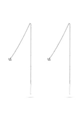 Raw Threader Chain Earrings Silver - NO MORE ACCESSORIES
