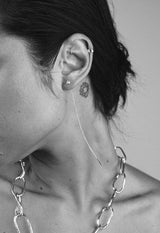 Raw Threader Chain Earrings Silver - NO MORE ACCESSORIES