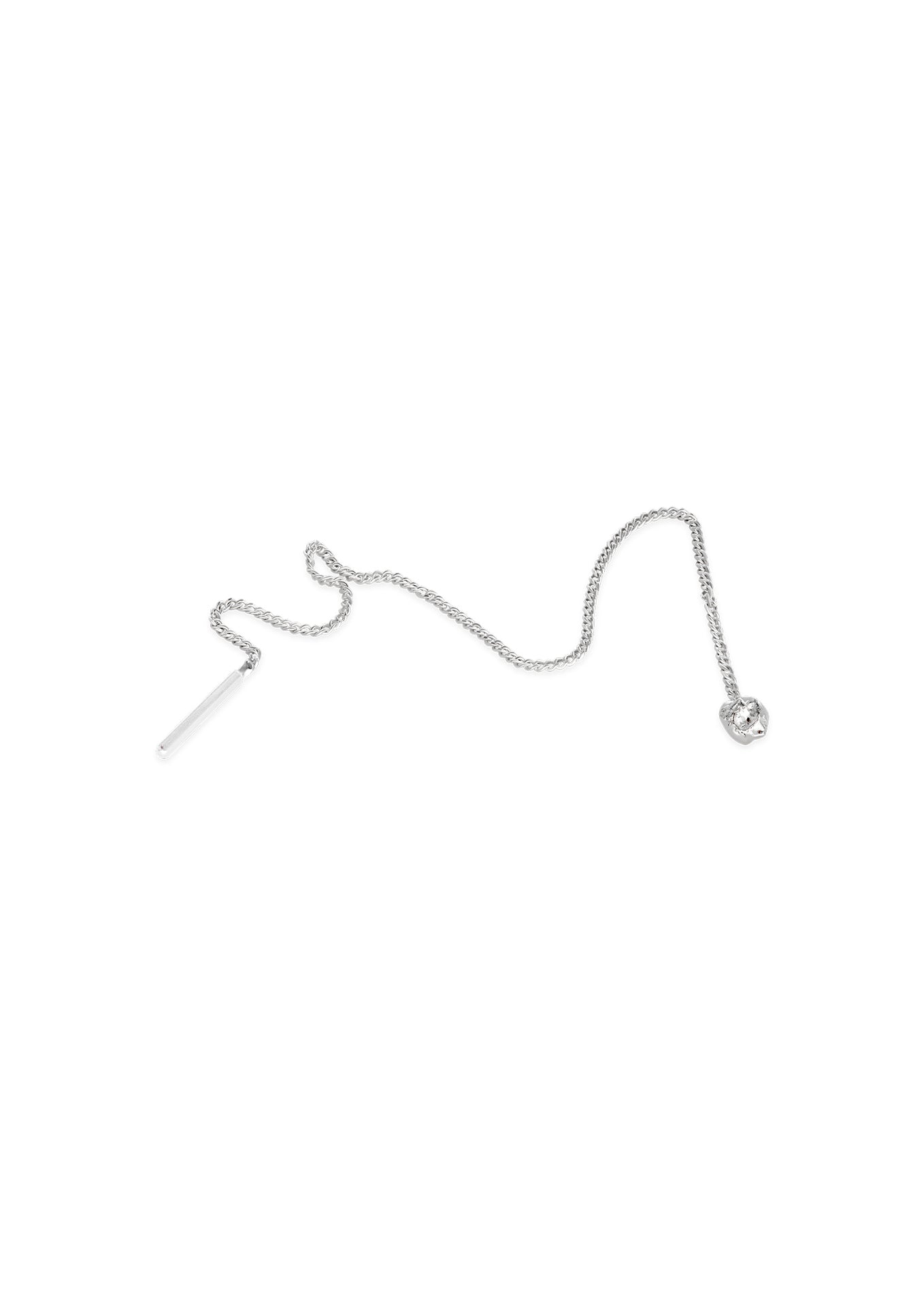 Raw Threader Chain Earrings Silver - NO MORE ACCESSORIES