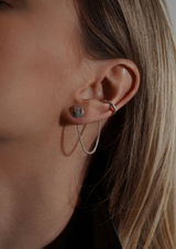 Chained Line Ear Cuff Silver - NO MORE ACCESSORIES