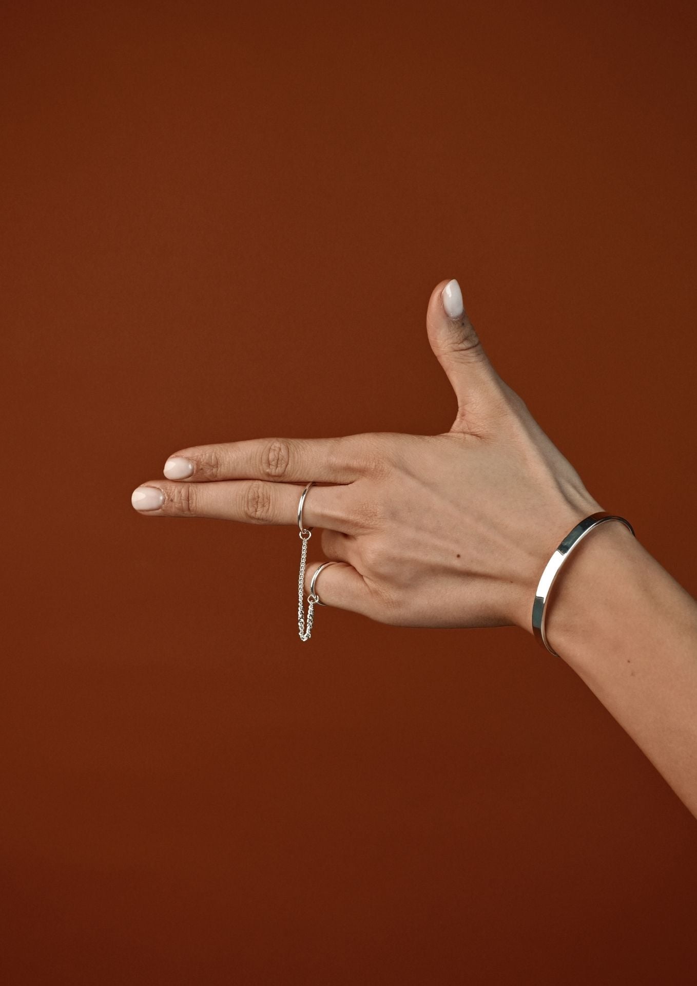 NO MORE accessories Chain Rings plated sterling silver