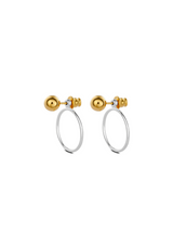 NO MORE accessories Chord Earrings Mix Gold Bubble Earrings with Chord Closure in Silver