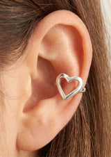 NO MORE accessories Heart Ear Cuff in Silver 