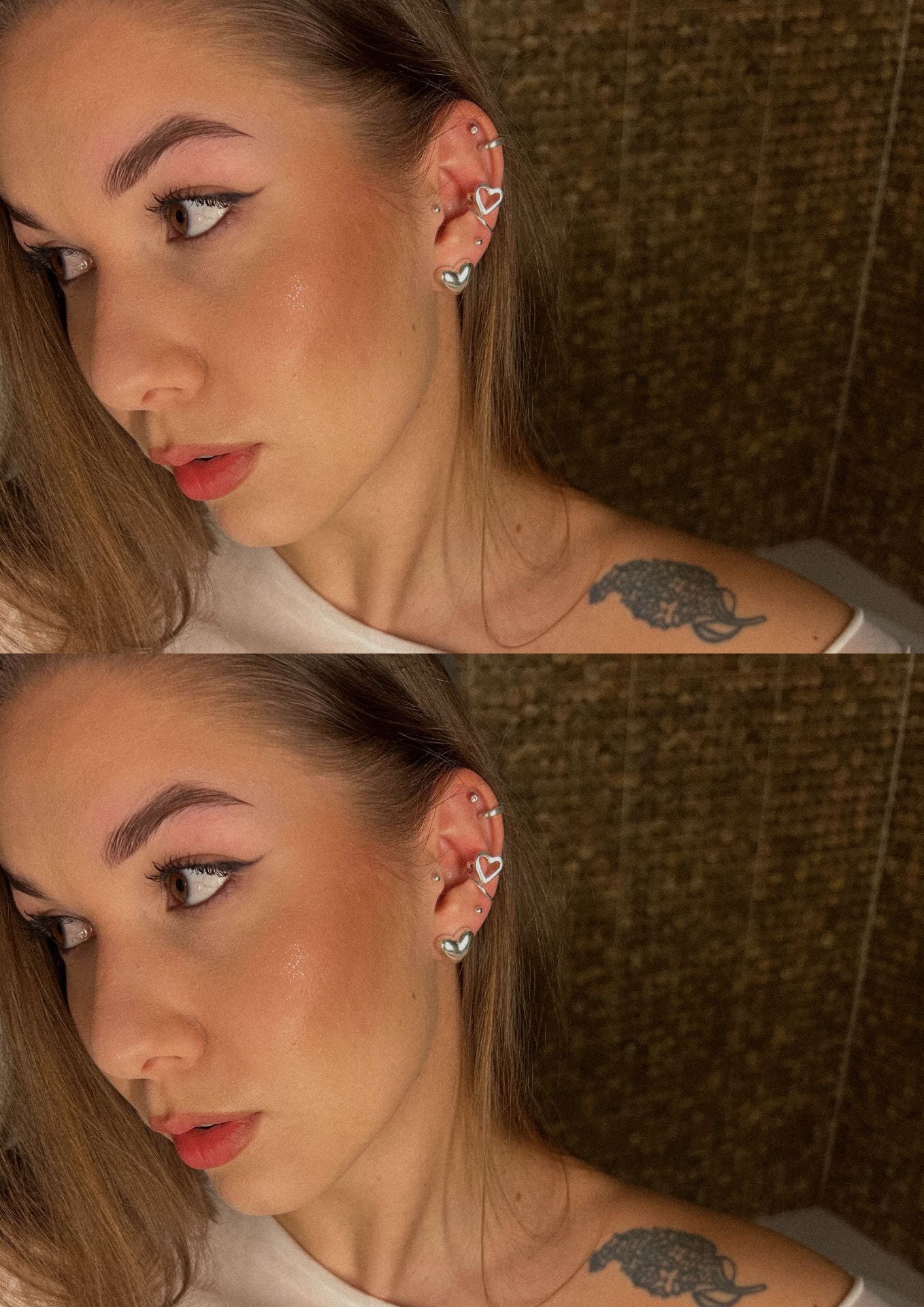 NO MORE accessories Heart Ear Cuff in Silver 