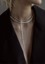 NO MORE ACCESSORIES iconic silver stacks - Laura stack - Snake and Paper Clip-Y necklaces in silver 