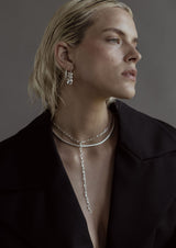 NO MORE ACCESSORIES iconic silver stacks - Laura stack - Snake and Paper Clip-Y necklaces in silver 
