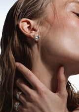 NO MORE accessories Heartbeat Stud Earrings in Sterling Silver