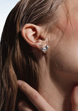 NO MORE accessories Tiny Heartbeat Stud Earrings Silver