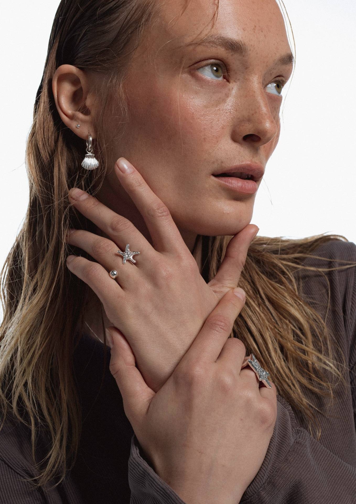 NO MORE accessories Sea Star Open Ring in Silver