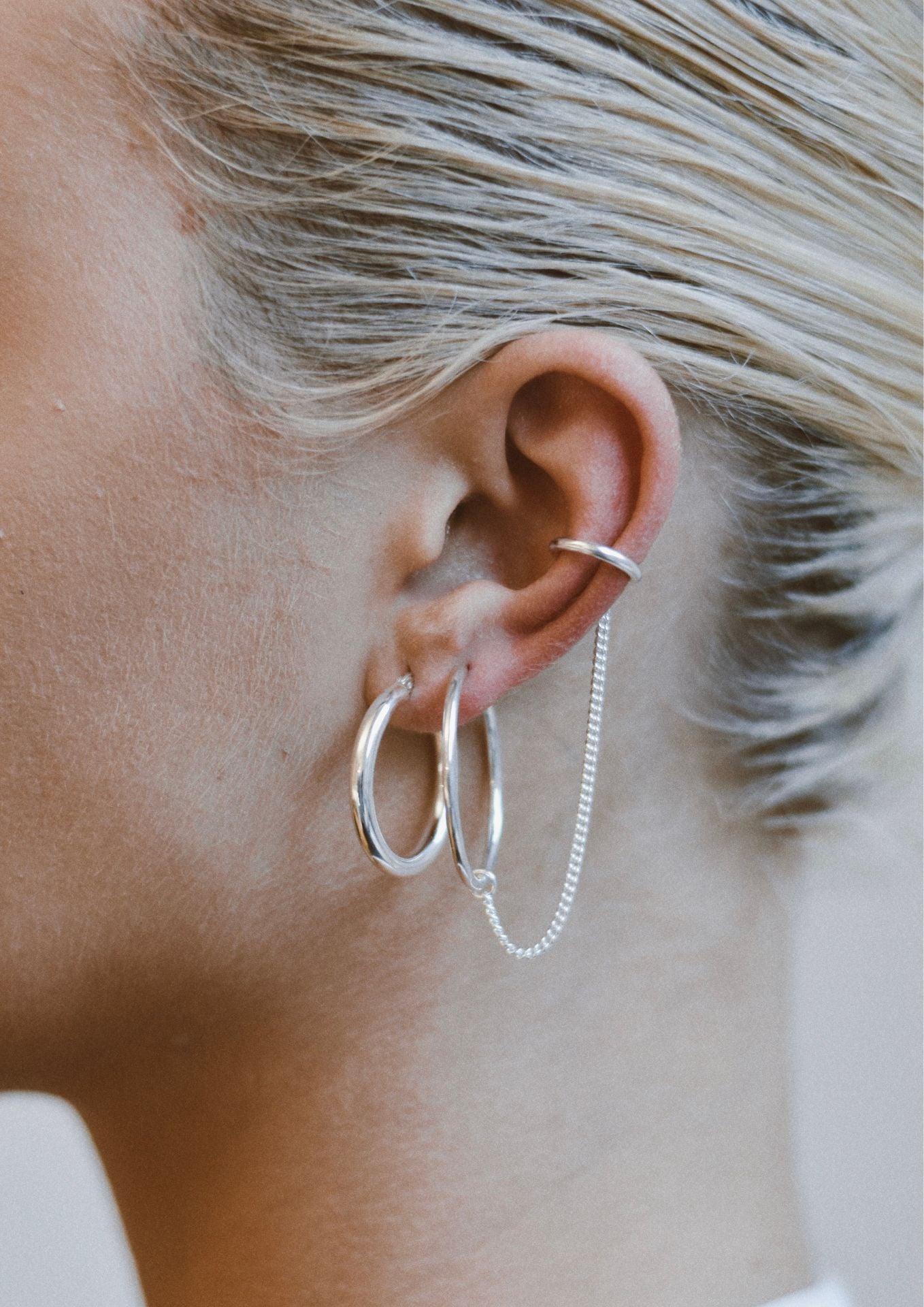 Nomad Hoops and Chained Line ear cuff Combo