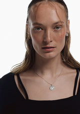 NO MORE accessories Heartbeat Amulet Belcher Necklace Silver