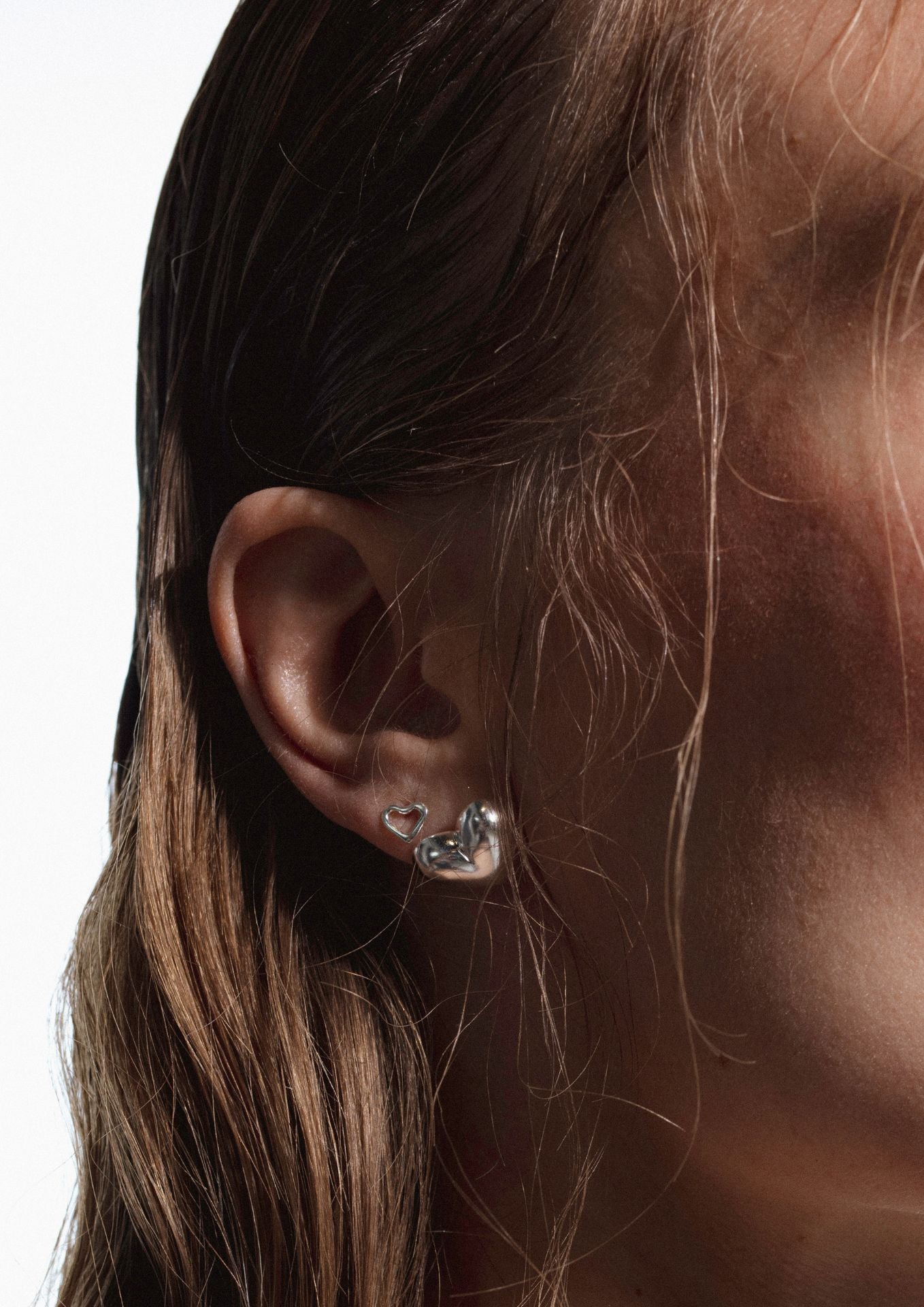 NO MORE accessories  Heartbeat Stud Earrings Silver