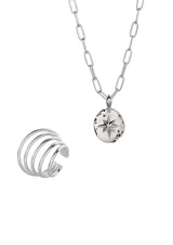 no more accessories silver stack of Future Ear Cuff and Star Signet Paper Clip Necklace 