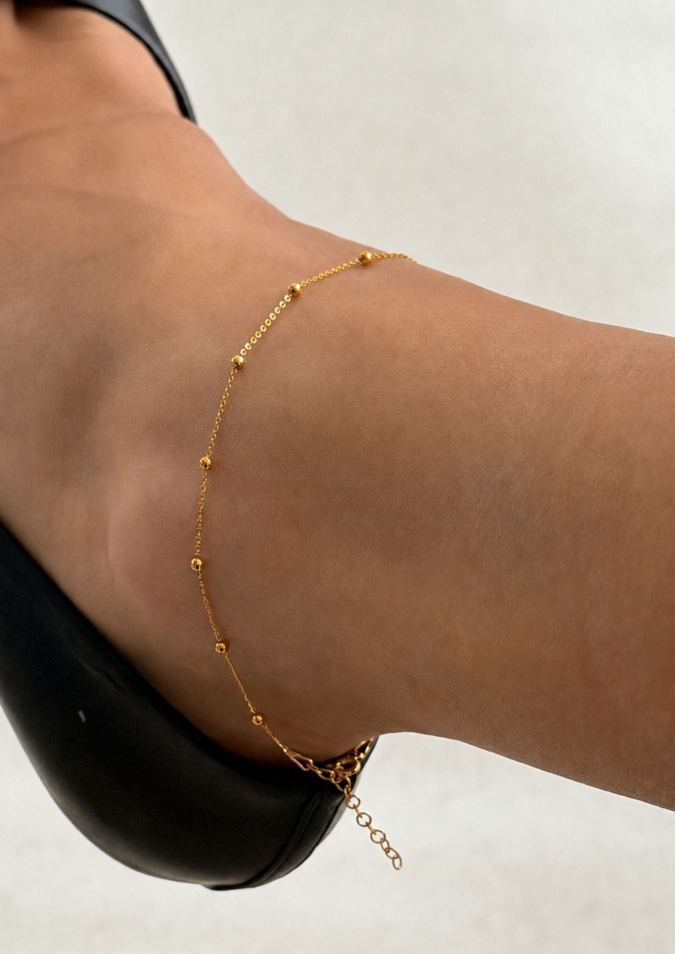NO MORE accessories Mini Bubble Anklet in gold plated sterling silver