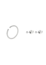 no more accessories gabriele stack huge ear cuff and pin up earrings in silver 
