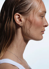 no more accessories - iconic silver stack - Egle Stack - radius and el dorado huggie earrings in silver