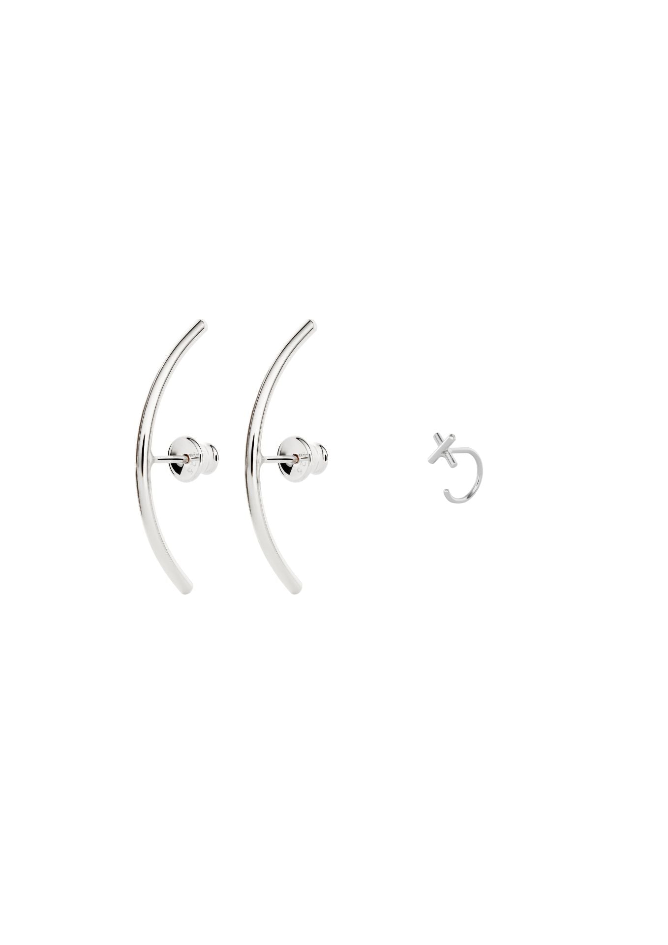 no more accessories - iconic silver stack - Egle Stack - radius and el dorado huggie earrings in silver