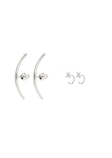 no more accessories - iconic silver stack - Egle Stack - radius and el dorado huggie earrings in silver