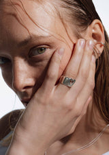 NO MORE accessories Glam Heart Ring in Sterling Silver