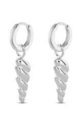NO MORE accessories Sea Horn Midi Hoops Silver 