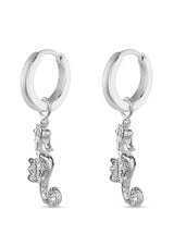 NO MORE ACCESSORIES Sea Horse Midi Hoops Silver