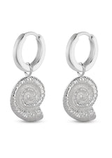 NO MORE accessories Sea Snail Midi Hoops Silver 