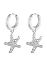 NO MORE accessories Sea Star Midi Hoops in Sterling Silver