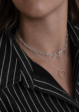 no more accessories necklaces stack in silver - Circle Necklace Gold - Paper Clip Choker Silver -  Box Necklace Gold 