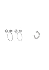 no more accessories ula stack in silver - Chord Earrings and Champagne Ear Cuff 