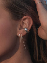 Raw Threader Chain Earrings Silver