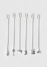 NO MORE accessories Magic Christmas Wine Glasses Charms Silver (set of 6)