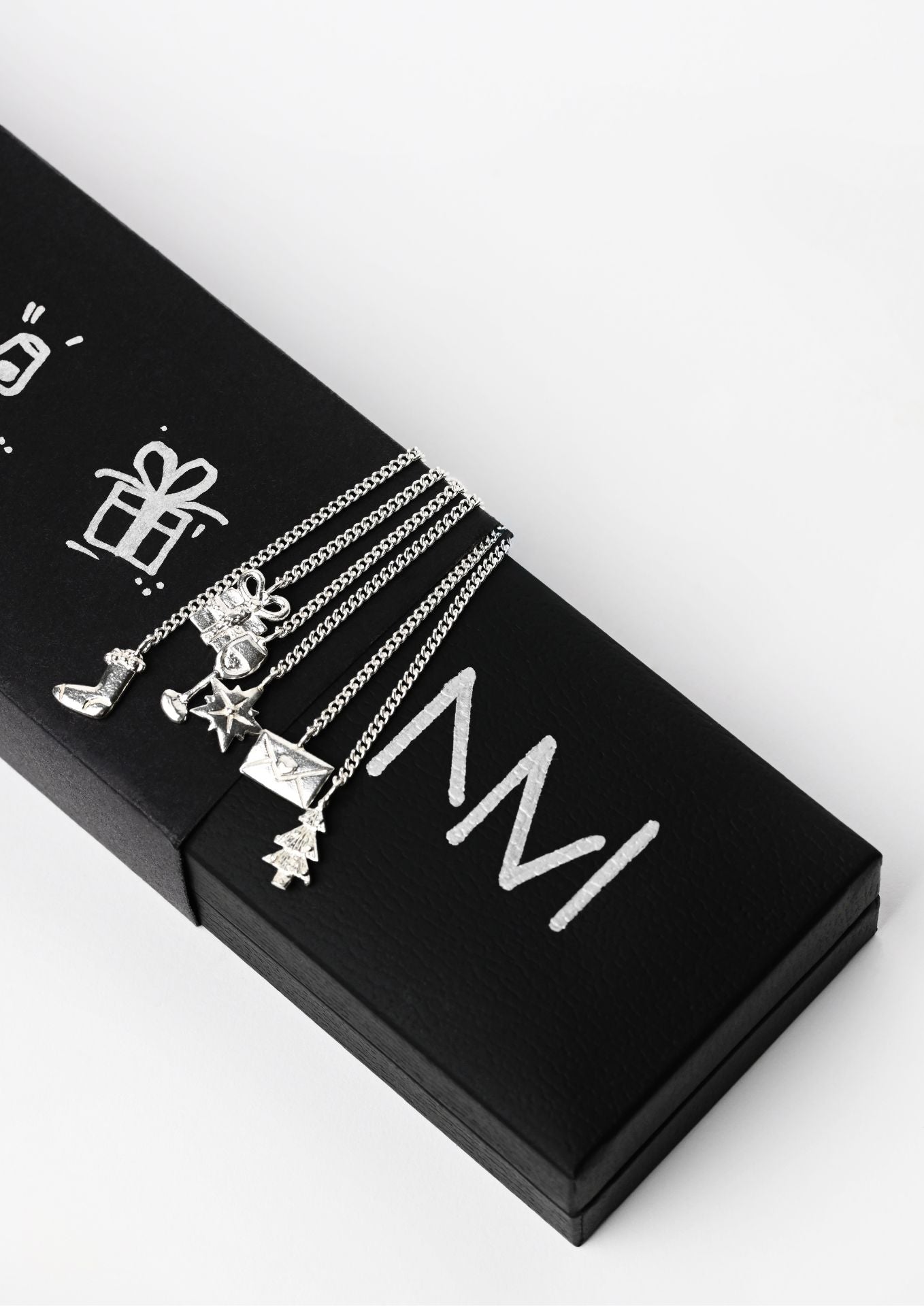 NO MORE accessories Magic Christmas Wine Glasses Charms Silver (set of 6)