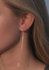 no more accessories 925 silver Raw Threader Chain Earrings