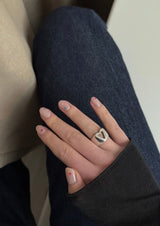 NO MORE accessories Glam Heart Ring in Sterling Silver