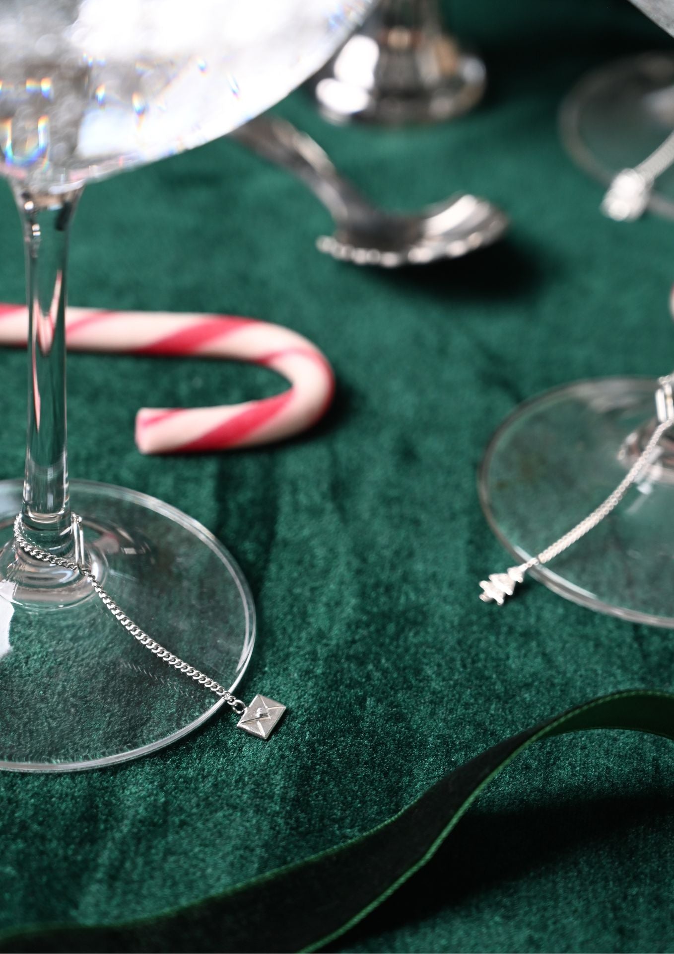 Magic Christmas Wine Glasses Charms Silver (set of 6)