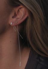 no more accessories pin up and raw threader earrings silver