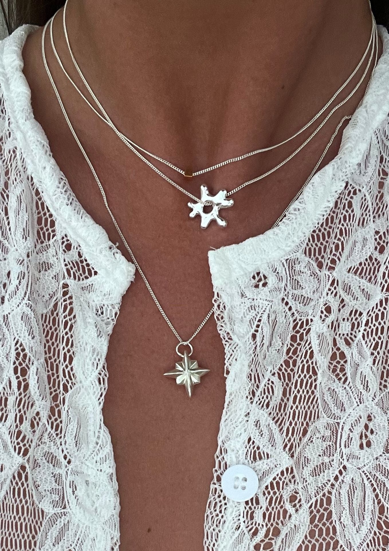 Sea Flower Necklace Silver