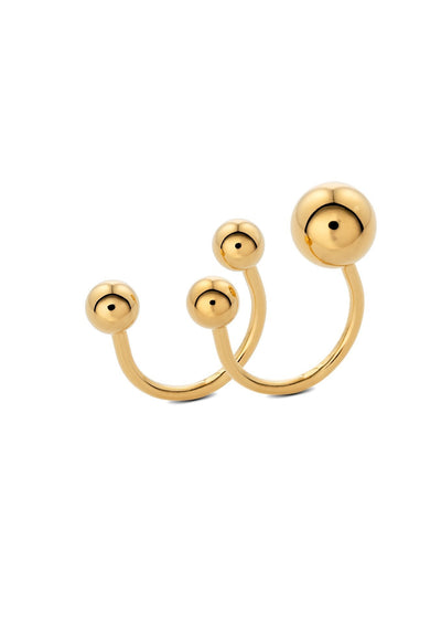 NO MORE accessories Bomb Rings duo in Gold Plated Sterling Silver
