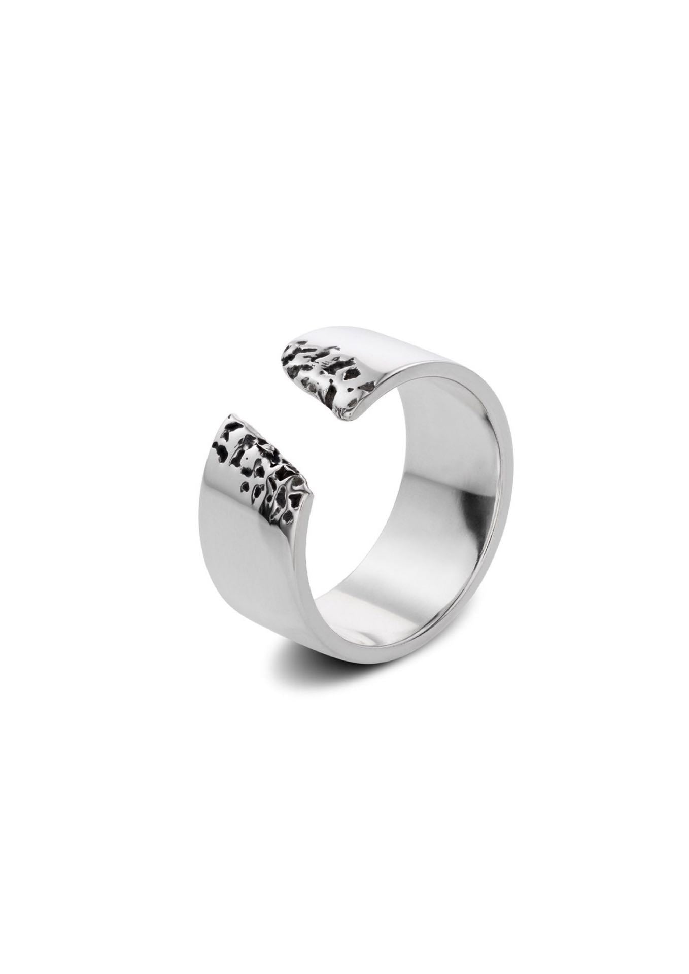 NO MORE accessories Broken Ring in oxidized sterling silver  Edit alt text