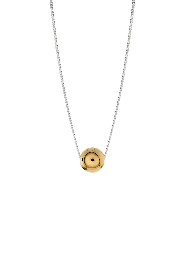 NO MORE accessories Bubble Necklace in sterling silver with gold plated pendant